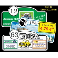 Plaque PVC Réf. 37 - RALLYE VOITURE